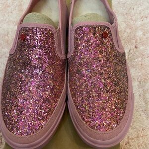 UGG Pink Glitter Heart Slip-On Shoes